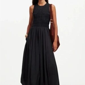Madewell Black Sleeveless Midi Dress